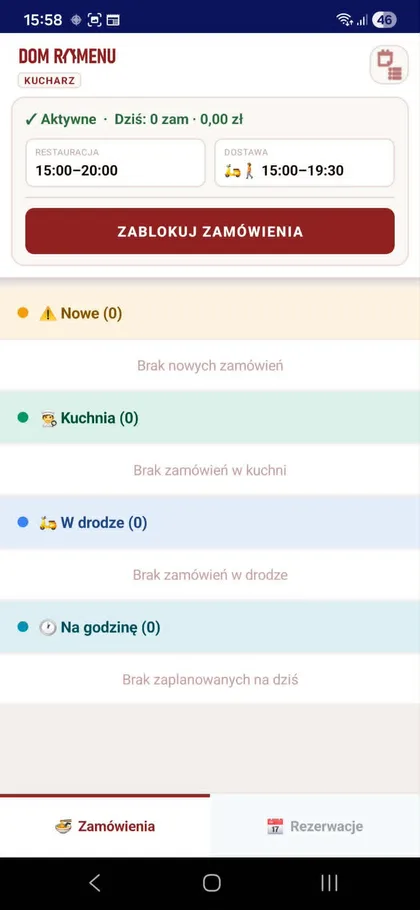 Panel kuchni na tablecie