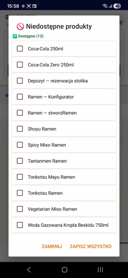Panel zarządzania produktami
